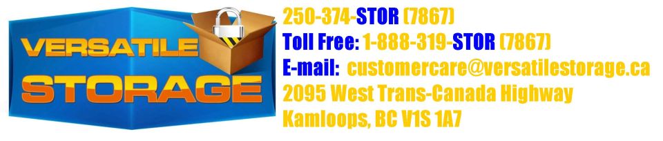 Self Storage Kamloops - Versatile Storage 240-374-7867 2095 West Trans-Canada Highway, Kamloops, BC V1S 1A7